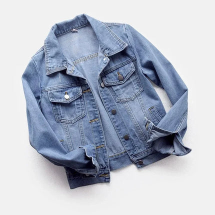 2025 Spring Women’s Denim Jacket Long Sleeve Overcoat Loose Denim Coat Button Outwear Jeans Jackets
