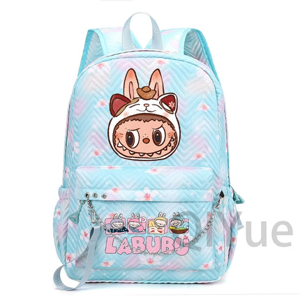 Cute Cartoon Backpack Teenager Girl Zimomo Knapsack Mokoko Charm Junior Student Casual Commute Back To School Waterproof Bags