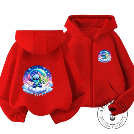 Children's Clothing Stitch Cartoon Hoodie+pant Boys Girls Casual Long Sleeved Sweatshirts 2 13 Years Old Kids Casual TOPS