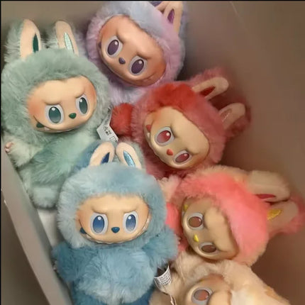 1:1 Quality Kawaii Monster For Labubu Blind Box Series PVC  Macaron Pendant Doll Monster Keychain Birthday Holiday Kids Gift