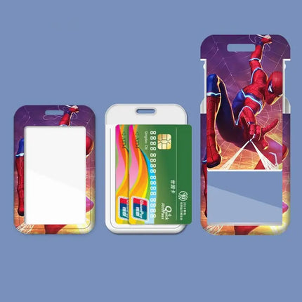 Disney Cartoon Marvel Spider Man Neck Strap Lanyard Card Sleeve ID Bus Subway Work Permit Chain Key Holder Cover Kids Gift