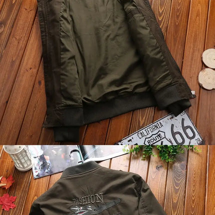 Fashion New Jacket Men's Spring and Autumn Trendy Embroidered Aviator Jacket American Baseball Suit Casual All-match Top