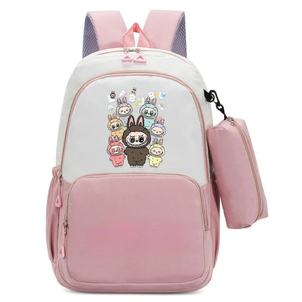 Large Capacity Backpacks Pencil Bag Cartoon Printed Animals Schoolbag Boys Girls Book Stationery Storage Bags Gift