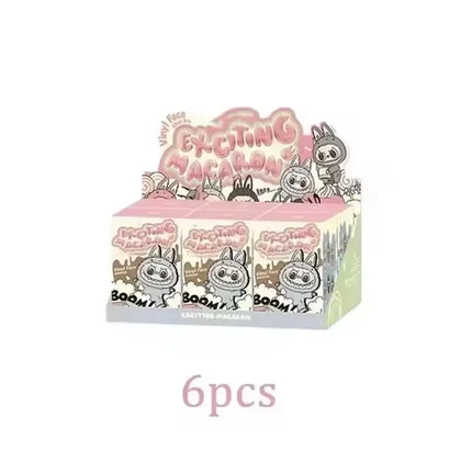 For Labubu Kawaii Monster V3 Blind Box Series PVC Labubu Macaron Pendant Doll Monster Keychain Birthday Christmas Gift