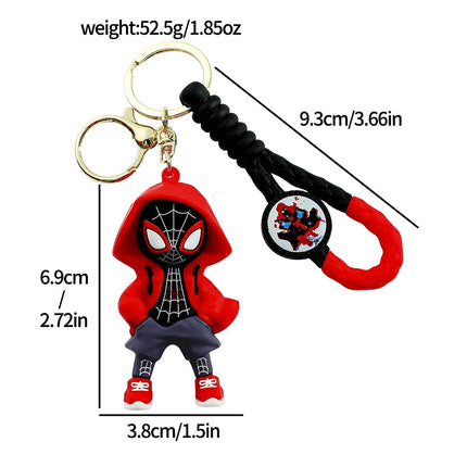Cartoon Marvel Spiderman Keychains Cute Pendant Keyrings Jewelry For Bag Collection Ornaments Accessories Birthday Toy Gifts