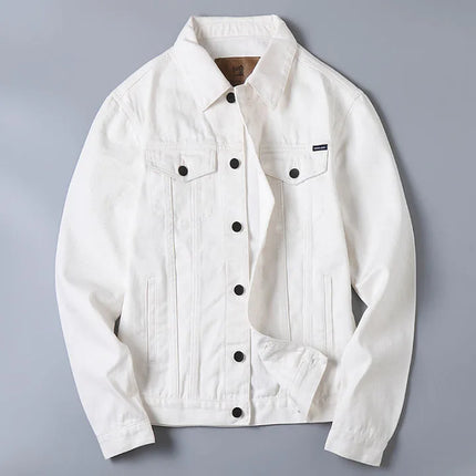 Men Cargo Casual Denim Jackets Slim Solid Color Outwear Coats For Male Size M-3XL