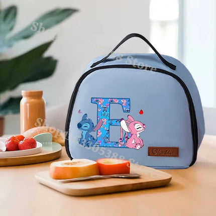 Anime Stitch Lunch Bags Disney Fashion Aluminum Foil Insulated Box Picnic Portable Keep Fresh Handbag Food Storage Bento Pouch