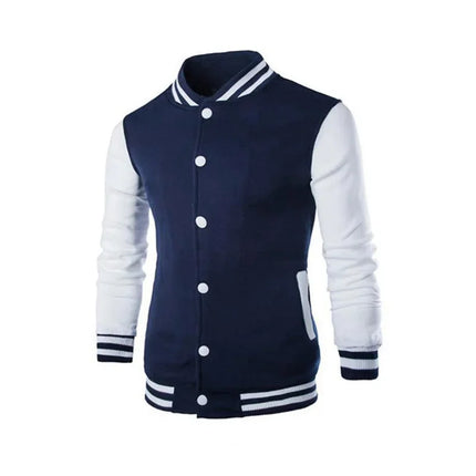 Men's Autumn and Winter Flight Jacket Baseball Jersey Velvet Loose Casual Stand-up Jacket Men Varsity Jacket Coat for Men