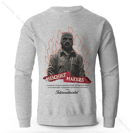 Men's Mischief Makers Printed Pure Cotton Street Sweatshirts Oversized Classic Graphic Pullovers for Men Women Tops