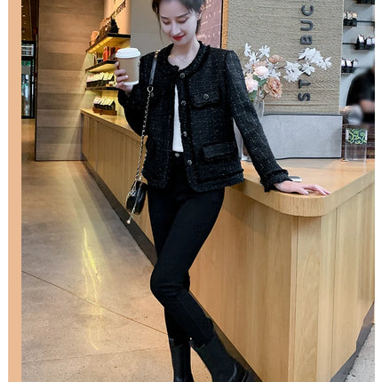 Jielur Autumn New Sweet Ladies Elegant Women Jackets Solid Street Fashion Jackets Woman Black Casual Loose Slim Coats Female