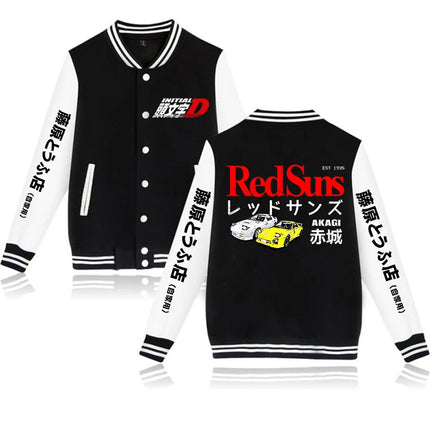 Anime Initial D Graphic Jacket Hoodies AE86 Gothic Y2k Baseball Jacket Sweatshirts Funny Mange Vintage Coats Streetwear Clothes