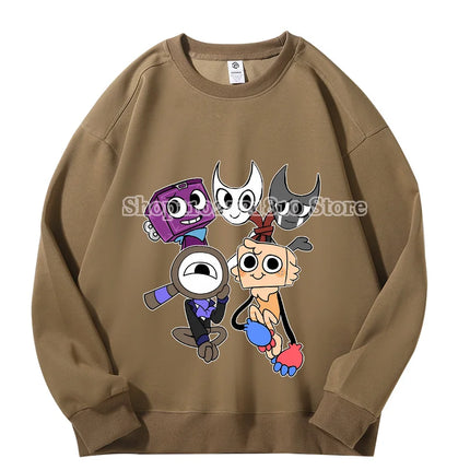 Dandys World Sweatshirt Spring Autumn Men Women Anime Cartoon Fashion Tops Round Neck Dropped Shoulders Pullover Long Sleeves