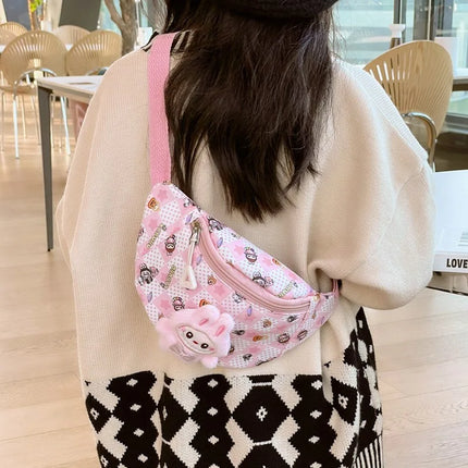 Cute Cartoon Girl Kids Single Shoulder Bag Fashion Casual Crossbody Snack Mobile Phone Small Bag Kawaii Chest Backpack Kid Gift