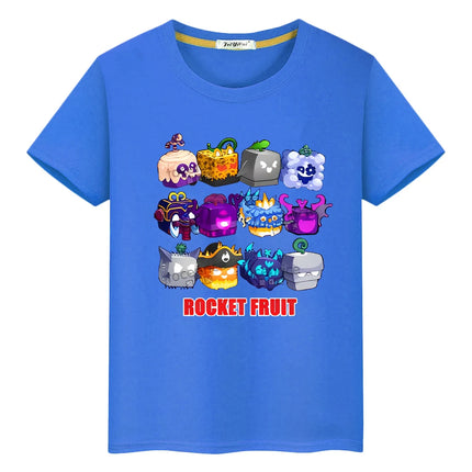 New Game Blox Fruits 100%Cotton t shirt for kids boy 10years Short Tops anime Tees y2k one piece pride tshirt kids clothes girls