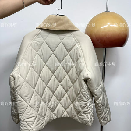 B@r Milby Barbour Ladies Classic Rhombus Plaid Quilted Cotton Jacket Warm Jacket