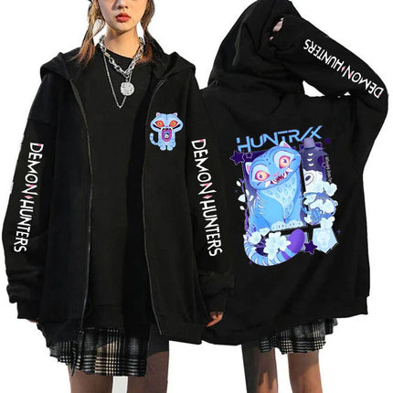 Hot Movie Kpop Demon Hunters Saja Boys Tigers Zip Up Hoodies Women Men Funny Zipper Sweatshirts Y2k Clothes Mange Vintage Hoody