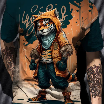 Funny Men's T Shirt Cartoon Duck Print Summer Casual Short Sleeve Pullover Fashion T-shirts Outdoor Male Overszied Clothing