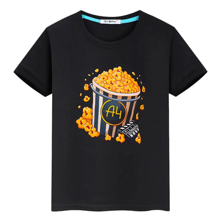 Merch A4 Lamb print t shirt for kids boy 10year Tops 100%Cotton Tees Vlad A4 anime Short pride tshirt y2k one piece girl clothes
