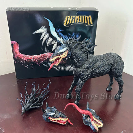 Venom The Last Dance: Venom Anime Action Figure Venom Horse Change Face Statue Model Toys Collectible Christmas Halloween Gifts