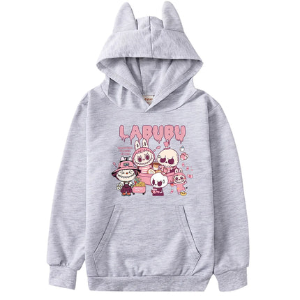 Labubu  Hoodie Kids Comic Graphic Sweatshirt Teenager Boys Fashion Streetwear Baby Girls Pullover Coats Children Clothing