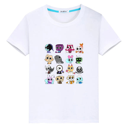 Dandys World print t shirt for kids boy 10year 100%Cotton Tees y2k one piece anime Short pride tshirt Cartoon Tops girls clothes