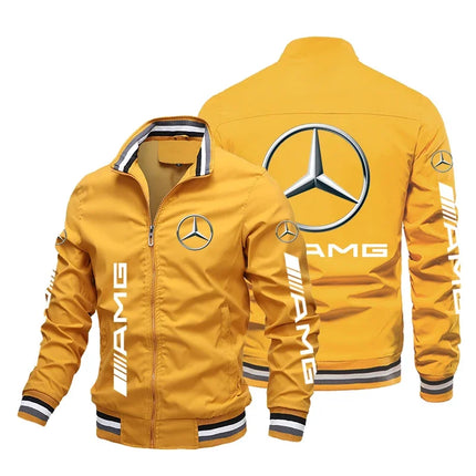 Men's Mercedes-Benz Jacket Luxury Car Logo Print Motorcycle Jacket Oversized Sport Racing Team Jacket Mercedes-Benz Men Clothing