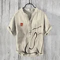 Henry Shirt - Men's new short sleeved casual T-shirt, Japanese style clothing top, casual digital print, sizes s to 5XL