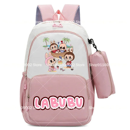 Large Capacity Backpacks Pencil Bag Cartoon Printed Animals Schoolbag Boys Girls Book Stationery Storage Bags Gift