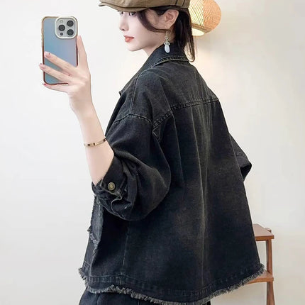 Max LuLu 2025 Spring Vintage Design Clothes Womens Fashion Denim Jackets Ladies Loose Classic Coats Casual Patchwork Outerwear