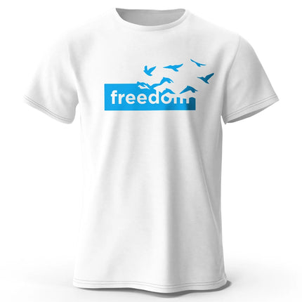 Men's The Freedom Letter Printed T-Shirt 100% Cotton Oversized Funny Graphic Tees for Men Women Summer Tops
