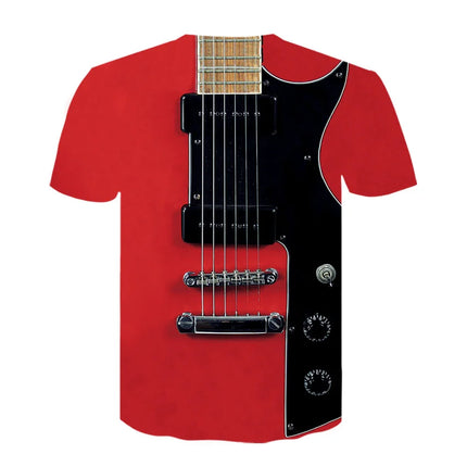 2021 New Men 3d Guitar Printed Fashion Hot Short Sleeves T Shirt Daily Short Sleeve Tee Tshirt Female Psychedelic Clothes