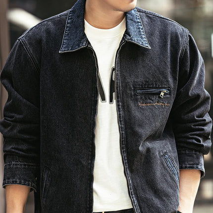 2024 Spring and autumn tide brand American vintage to do old denim coat men casual cargo jacket men