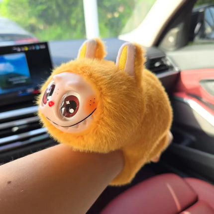 Labubu Plush Stuffed Toy Blind Box Speaking with Light up Snap Wrap Wristband Collectible Action Figure Cute Gift for All Ages