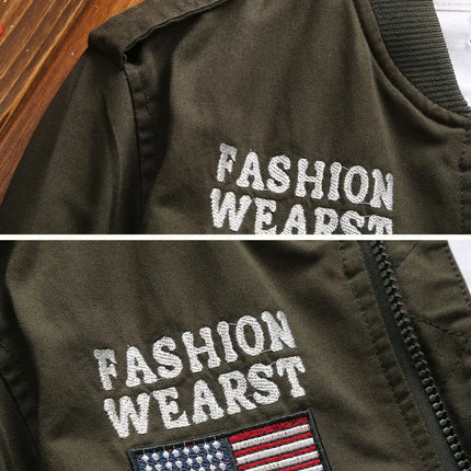 Fashion New Jacket Men's Spring and Autumn Trendy Embroidered Aviator Jacket American Baseball Suit Casual All-match Top