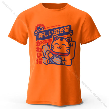 Kawaii Anime Printed 100% Cotton T-Shirt, Soft & Breathable Round Neck Short Sleeve Tee, Unisex Harajuku Style