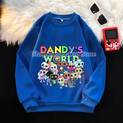 Dandys World Children Sweatshirt Cartoon Anime Multi-color Clothing Game Peripherals Crew  Neck Tops Spring Autumn Clothes Gifts