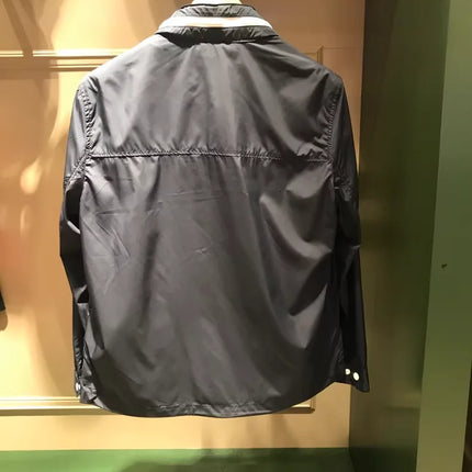 B@r Spring/Summer Sun Protection Jacket (Easy To Store) Dark Blue And Light Gray