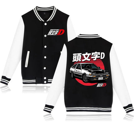 Anime Initial D Graphic Jacket Hoodies AE86 Gothic Y2k Baseball Jacket Sweatshirts Funny Mange Vintage Coats Streetwear Clothes