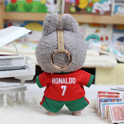17cm Labubu Football Size 10 Clothing V1V2 V3 Labubu Doll Size 7 Vinyl Pendant Doll Clothing DIY Sportswear Boy Gift Toy