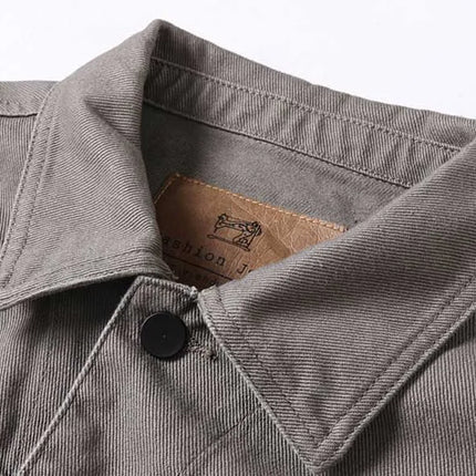 Men Cargo Casual Denim Jackets Slim Solid Color Outwear Coats For Male Size M-3XL