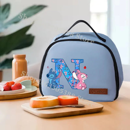 Anime Stitch Lunch Bags Disney Fashion Aluminum Foil Insulated Box Picnic Portable Keep Fresh Handbag Food Storage Bento Pouch