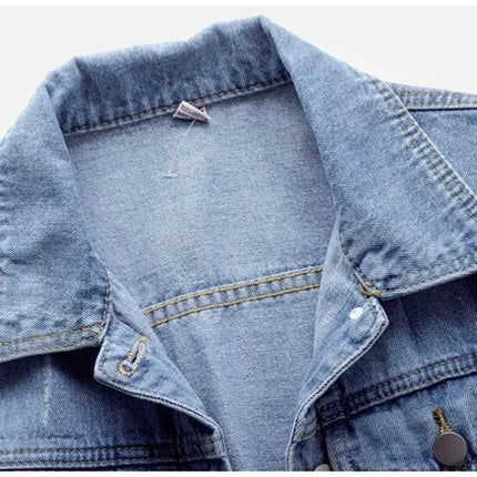2025 Spring Women’s Denim Jacket Long Sleeve Overcoat Loose Denim Coat Button Outwear Jeans Jackets