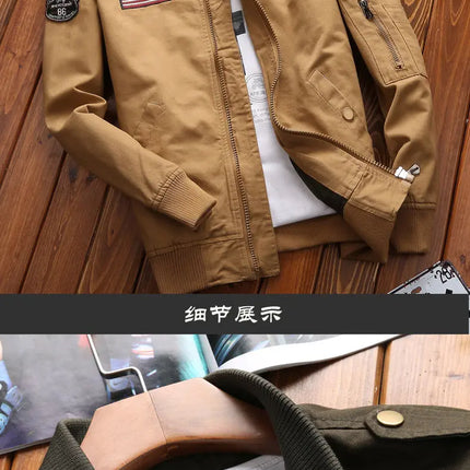 Fashion New Jacket Men's Spring and Autumn Trendy Embroidered Aviator Jacket American Baseball Suit Casual All-match Top