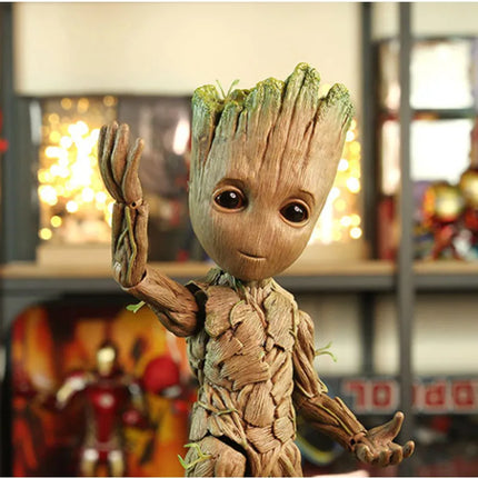 The Avengers 26cm Disney Groot Little Tree Man Anime Movie Character Modeling Figure Movable Joint Model Cute Children Holiday