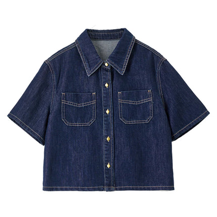 SENTUBILA Lyocell Denim Women Jackets 2025 Retro Fashion Short Streetwear Button Pockets Casual Female Outerwear W52W59414