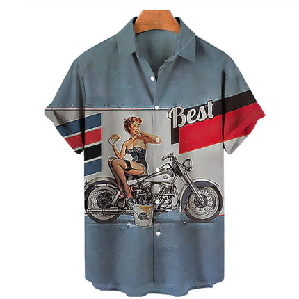 New arrival shirts men business beauty casual 3D printed short sleeve shirts party street vacation spring and summer lapel short