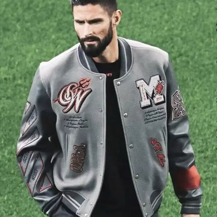 Trendy Soccer Fashion New Men's Embroidered Bomber Jacket Hip Hop Letter Splicing Leather Baseball Clothing Y2K Jacket