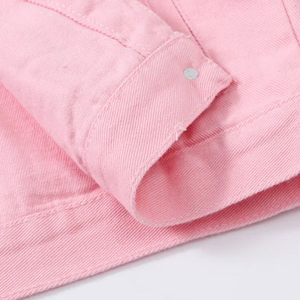 Pure Color Women's Denim Jacket Single-breasted Lapel Coat Fashion Casual Tops Green Black Red Blue Outerwear Female Overcoat