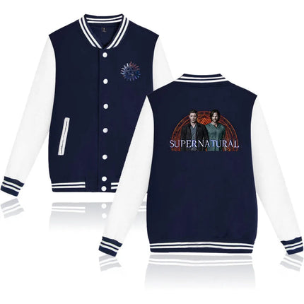 Supernatural Winchester Sam Dean Baseball Jacket Men Women Jacket Harajuku Baseball Jacket Boys Girls Sweatshirts Jackets