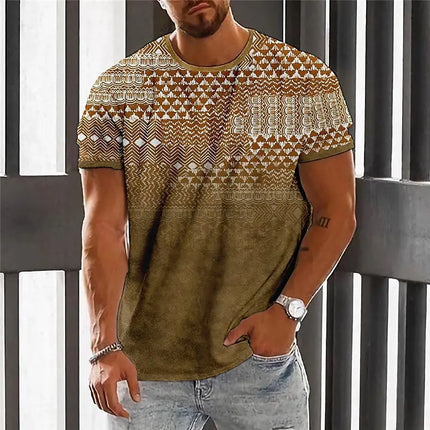 Summer Fashion National Characteristic Clothing Printed Men's And Women's Casual Round Neck Short Sleeve Hip Hop Street T-shirt